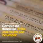 Cambio de domicilio licencia de conducir.
