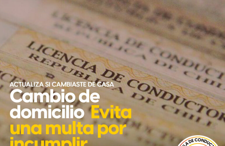 Cambio de domicilio licencia de conducir.