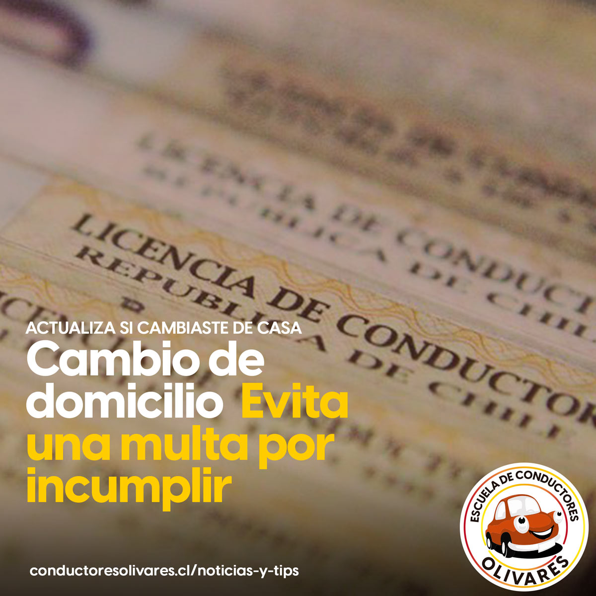 Cambio de domicilio licencia de conducir.